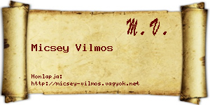 Micsey Vilmos névjegykártya