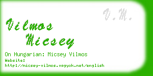 vilmos micsey business card